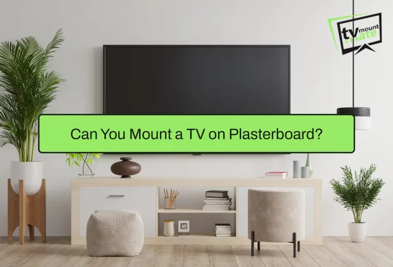 Wall-mounted TV on a plasterboard wall illustrating whether TVs can be safely mounted on plasterboard