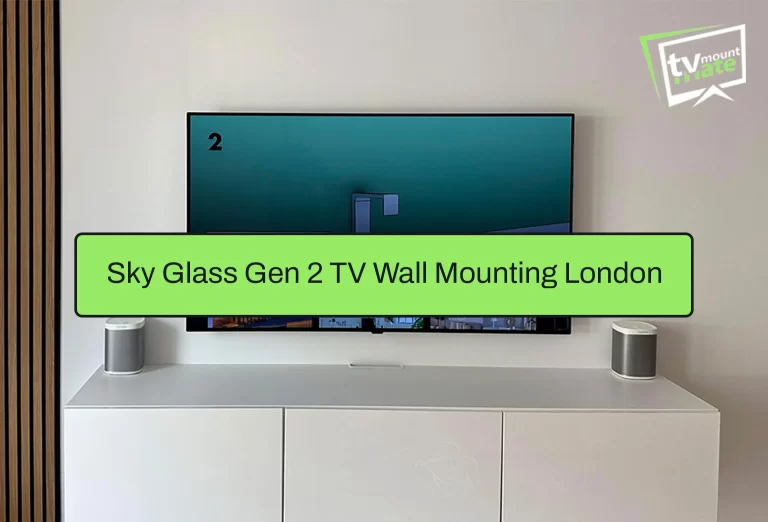 sky glass gen 2 tv wall mounting london with secure bracket installation and hidden cables.