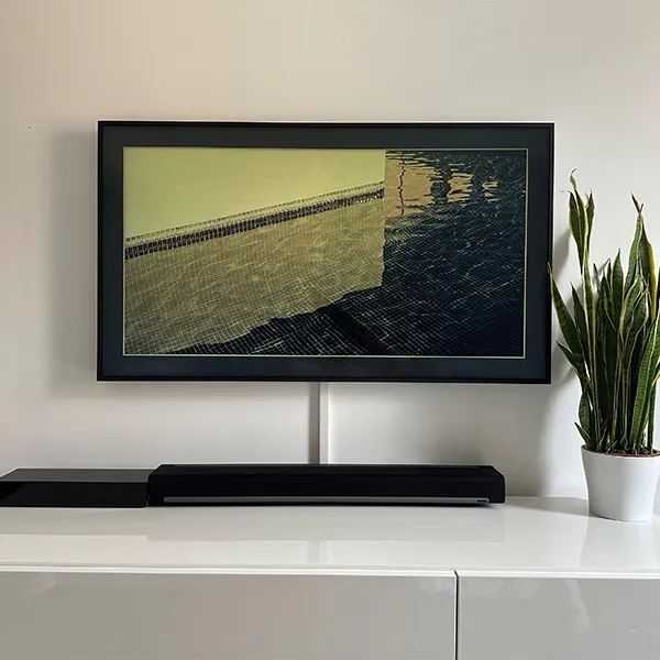 Cable management using trunking for neat London TV installation.