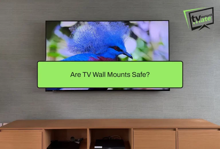 Wall-mounted television above a media unit illustrating safe TV wall mounting