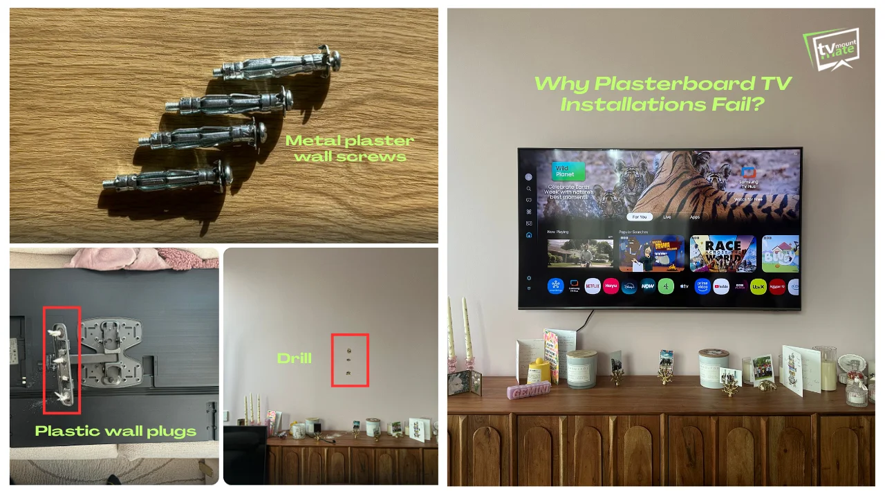 Why TVs Pull Out of Plasterboard Walls (And How to Fix It Safely) 1 Common reasons why plasterboard TV installations fail including weak fixings, improper anchors, and wall mounting errors