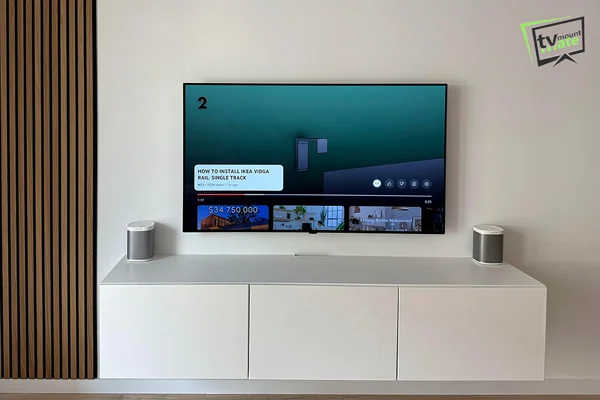 65 inch LG G5 TV mounted on a wall in Chatham with cables hidden behind the wall