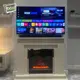 TV mounted above a fireplace with a neat wall mounted setup