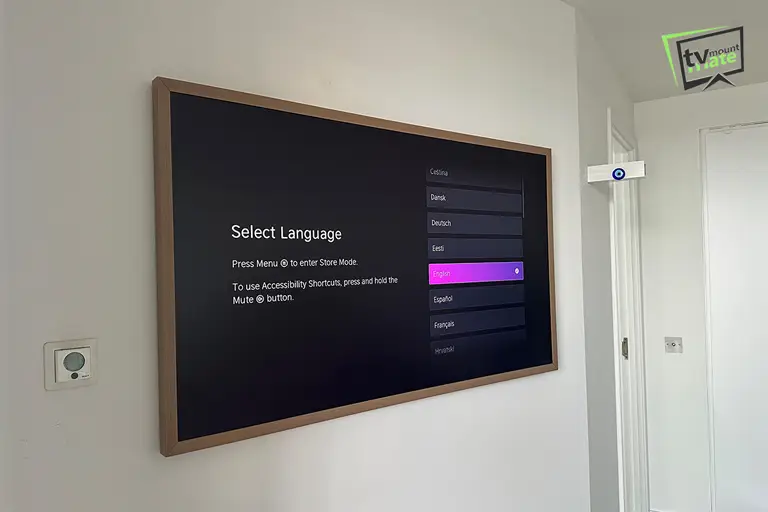 55-inch Hisense S7 Canvas TV wall mounted in Greenwich, SE10