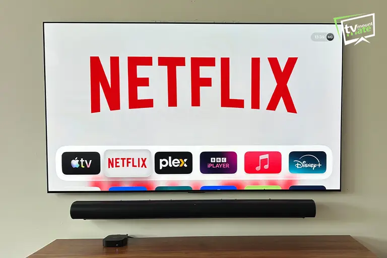 77-inch LG G5 OLED mounted with a Sonos Arc