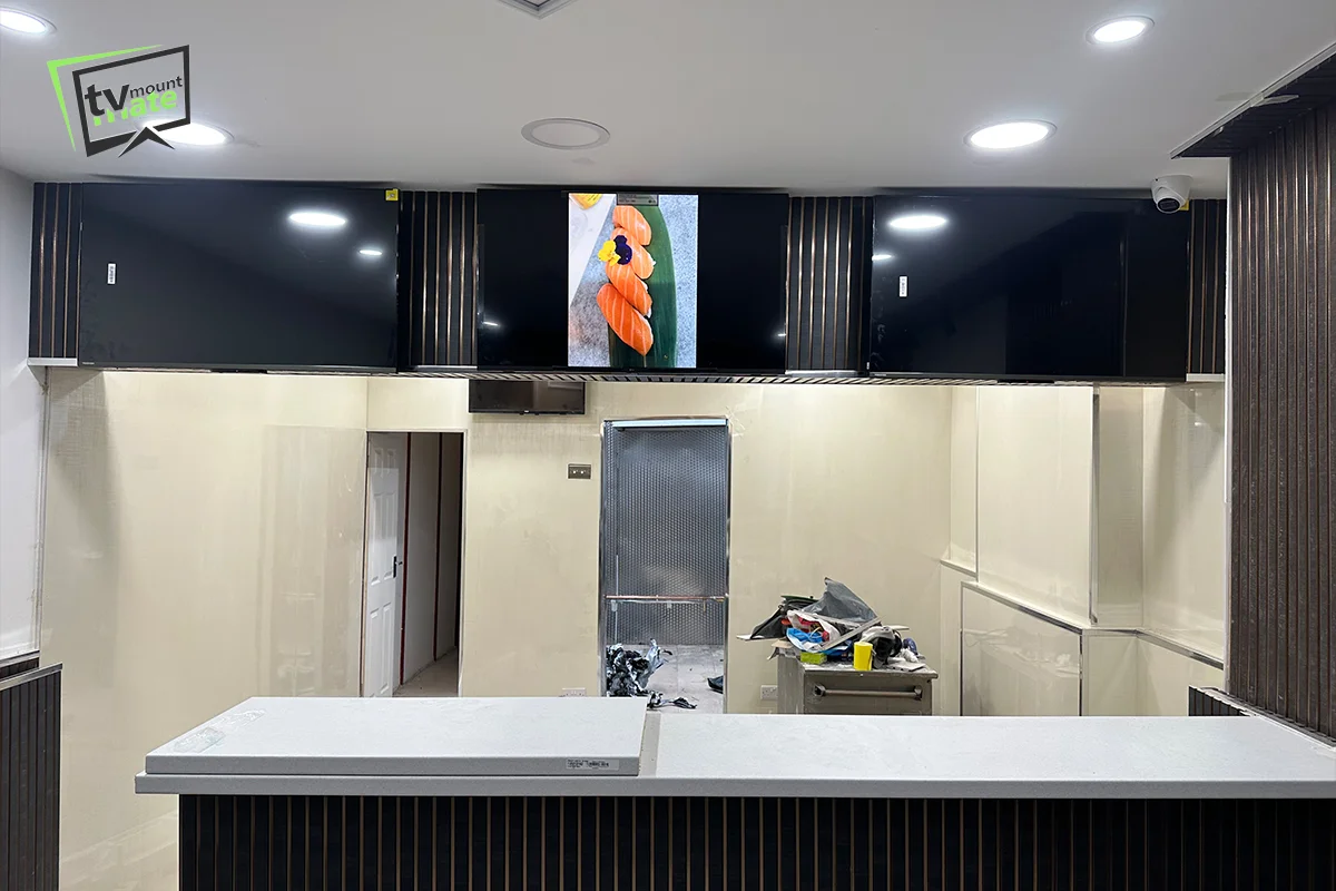 Commercial menu screen installation in Canning Town