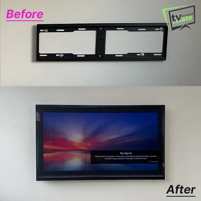 plasterboard tv bracket installation before after london