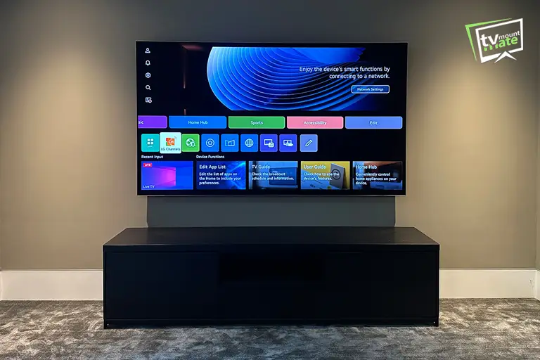 Professional TV cable management for wall-mounted TV and soundbar setup