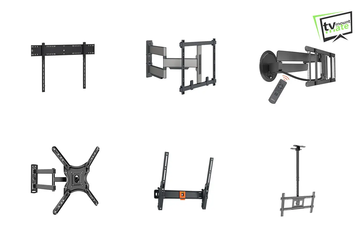 Fixed, tilt, swivel, full-motion and ceiling TV wall brackets suitable for plasterboard, brick, dot-and-dab and stud walls.