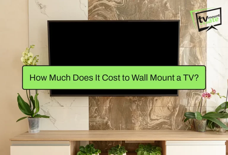 Wall-mounted TV illustrating a guide to TV mounting costs in London, Essex and Kent.