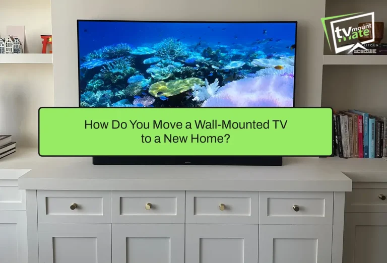 50-inch wall-mounted TV being remounted in a new London home after moving from NW3 to SE8 by TV Mount Mate.